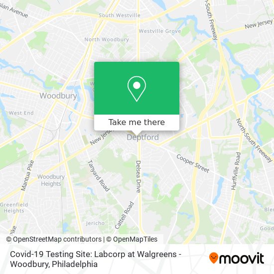 Covid-19 Testing Site: Labcorp at Walgreens - Woodbury map