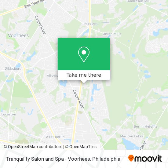 Mapa de Tranquility Salon and Spa - Voorhees