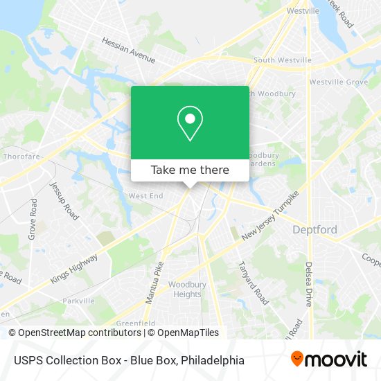 Mapa de USPS Collection Box - Blue Box