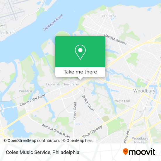 Coles Music Service map