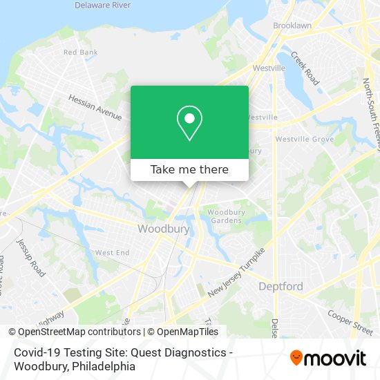 Mapa de Covid-19 Testing Site: Quest Diagnostics - Woodbury