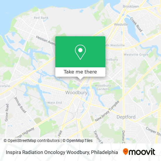 Inspira Radiation Oncology Woodbury map