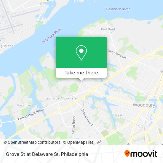 Mapa de Grove St at Delaware St