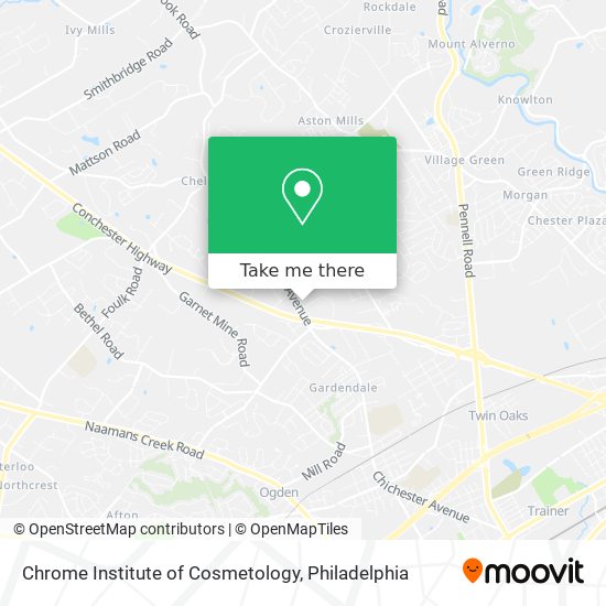 Chrome Institute of Cosmetology map