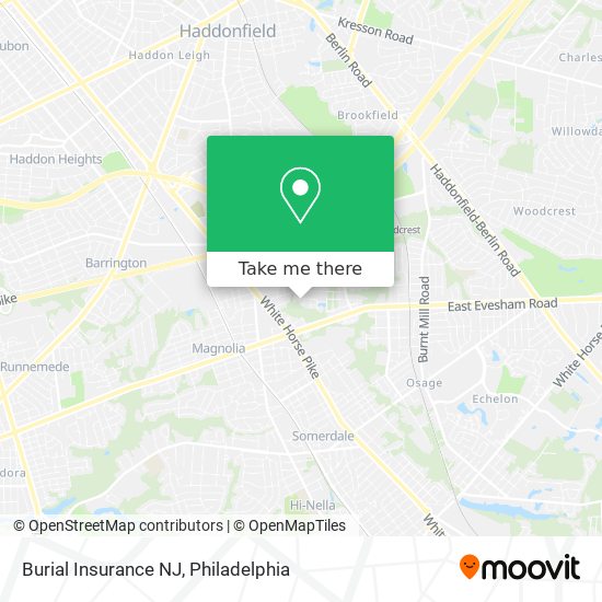 Mapa de Burial Insurance NJ