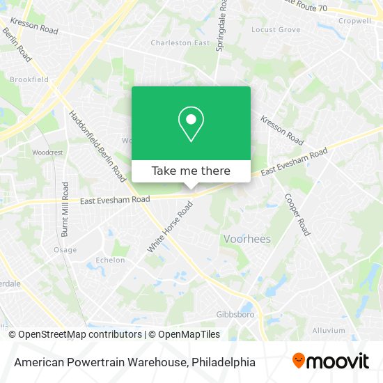 Mapa de American Powertrain Warehouse