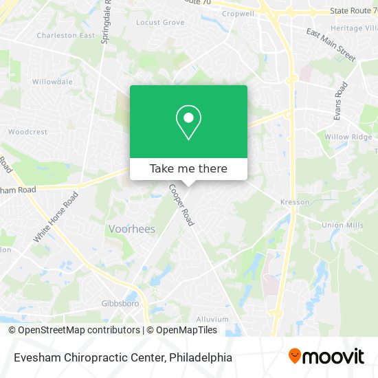 Evesham Chiropractic Center map