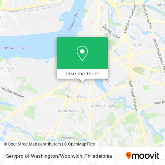 Servpro of Washington/Woolwich map