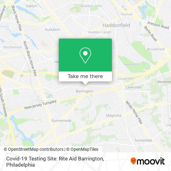Mapa de Covid-19 Testing Site: Rite Aid Barrington