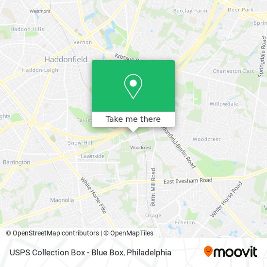 Mapa de USPS Collection Box - Blue Box