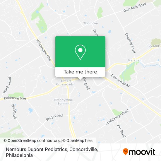 Mapa de Nemours Dupont Pediatrics, Concordville