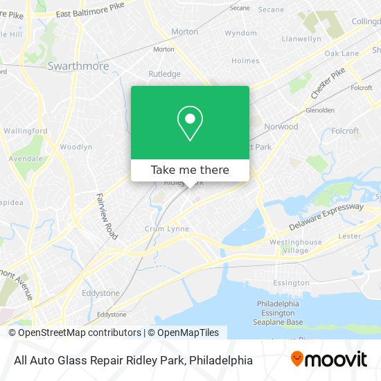 All Auto Glass Repair Ridley Park map