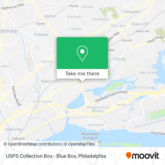 Mapa de USPS Collection Box - Blue Box