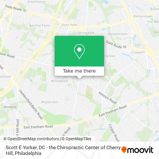 Mapa de Scott E Yorker, DC - the Chiropractic Center of Cherry Hill