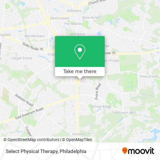 Mapa de Select Physical Therapy