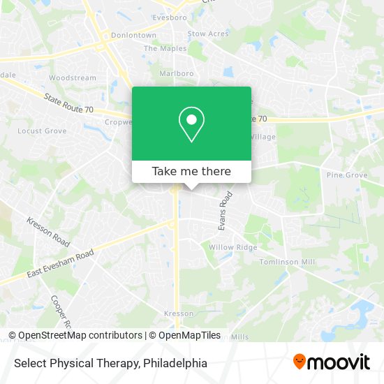 Mapa de Select Physical Therapy