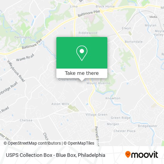 Mapa de USPS Collection Box - Blue Box