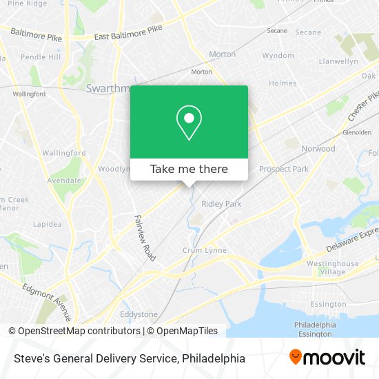 Steve's General Delivery Service map