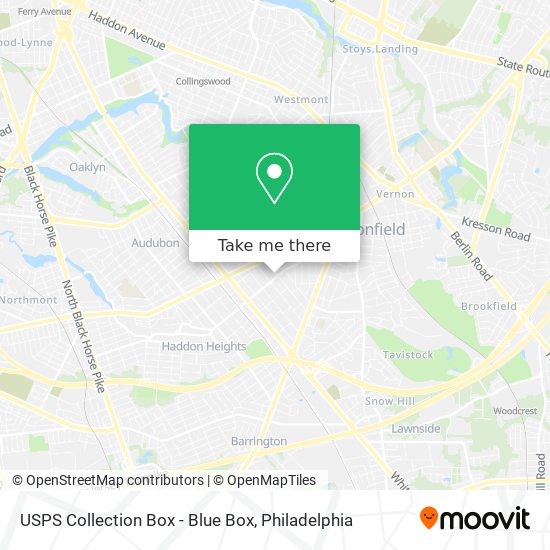 Mapa de USPS Collection Box - Blue Box