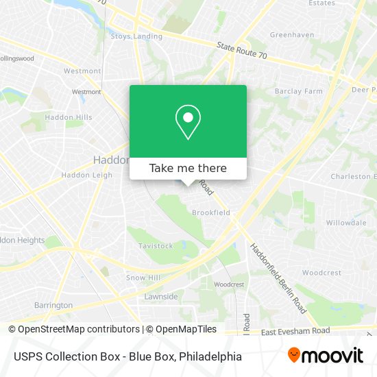 Mapa de USPS Collection Box - Blue Box