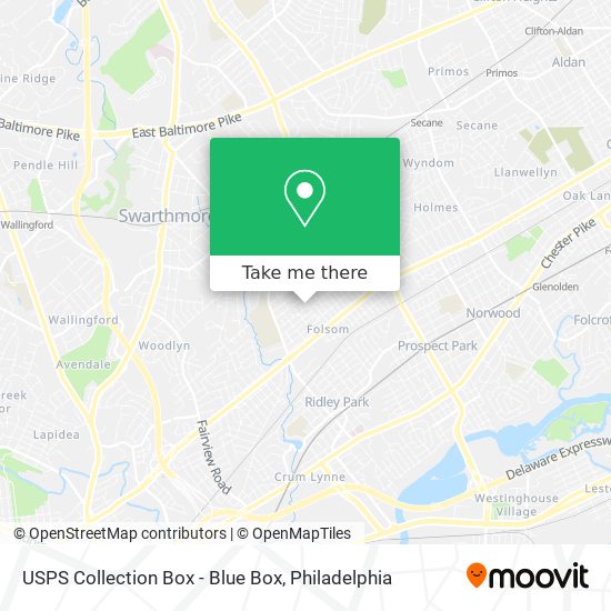 USPS Collection Box - Blue Box map