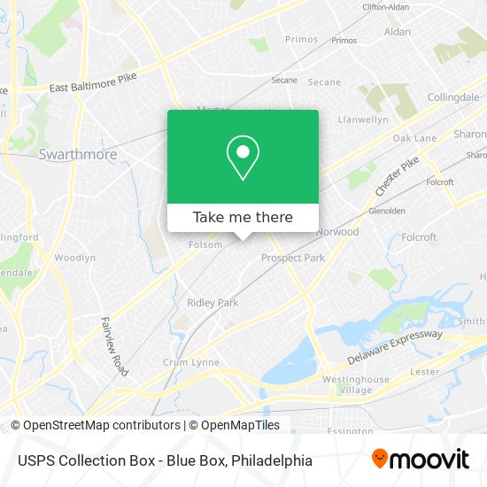 Mapa de USPS Collection Box - Blue Box