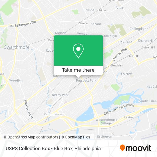 Mapa de USPS Collection Box - Blue Box