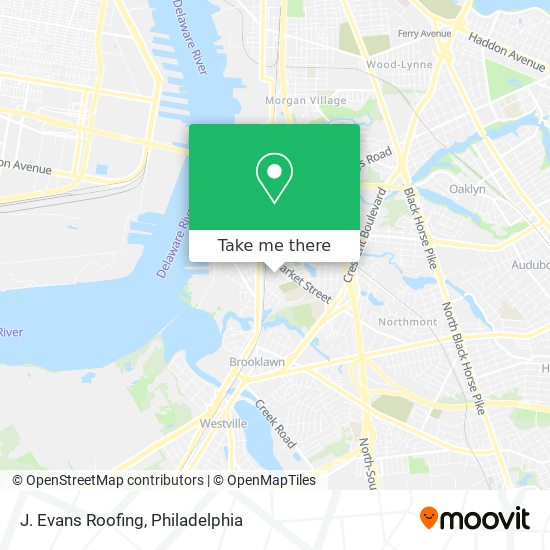 J. Evans Roofing map