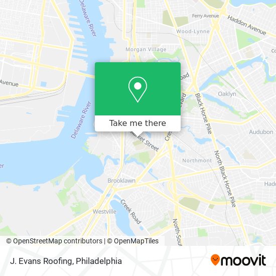 J. Evans Roofing map