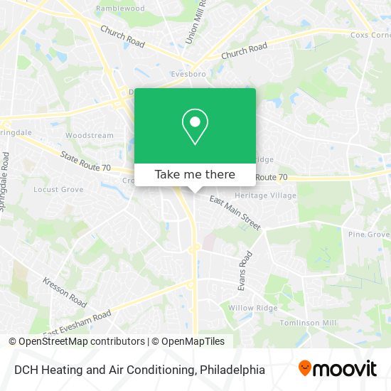 Mapa de DCH Heating and Air Conditioning