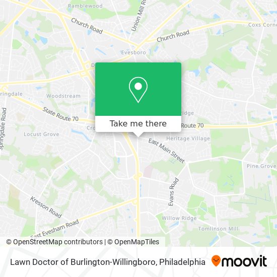 Mapa de Lawn Doctor of Burlington-Willingboro