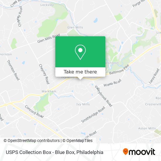 USPS Collection Box - Blue Box map