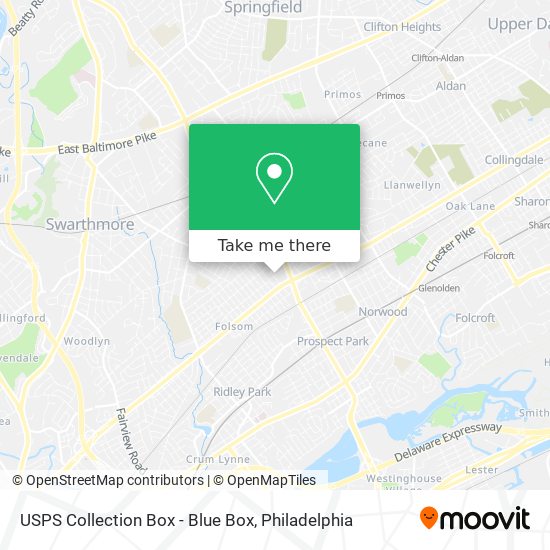 USPS Collection Box - Blue Box map