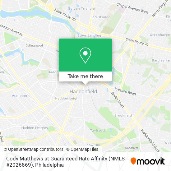 Mapa de Cody Matthews at Guaranteed Rate Affinity (NMLS #2026869)