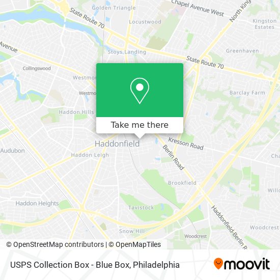 Mapa de USPS Collection Box - Blue Box