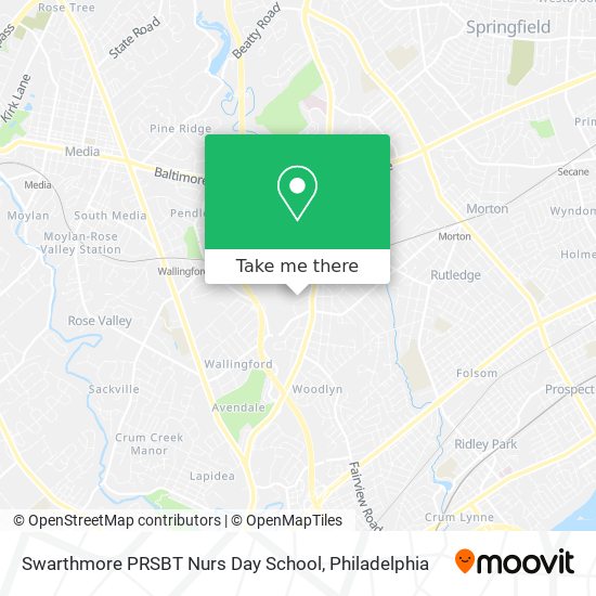 Swarthmore PRSBT Nurs Day School map