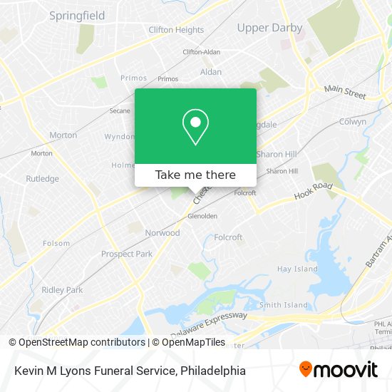 Kevin M Lyons Funeral Service map