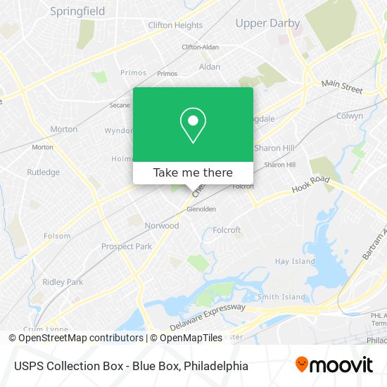 Mapa de USPS Collection Box - Blue Box