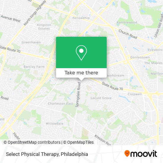 Select Physical Therapy map