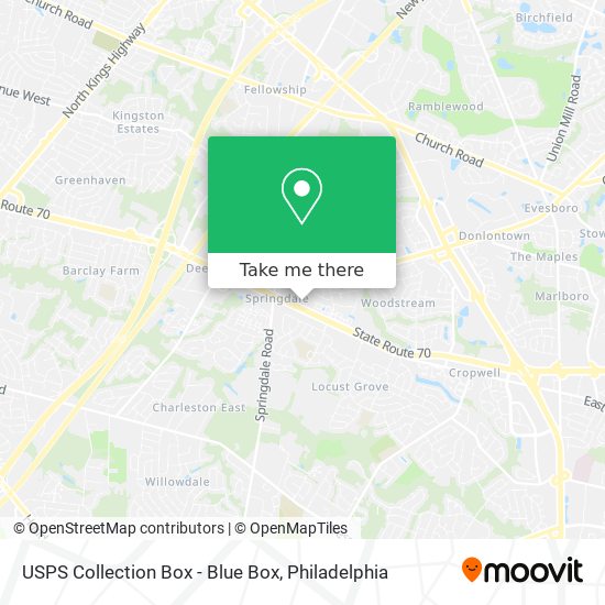 USPS Collection Box - Blue Box map