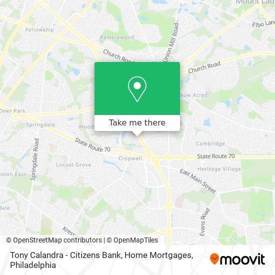 Tony Calandra - Citizens Bank, Home Mortgages map