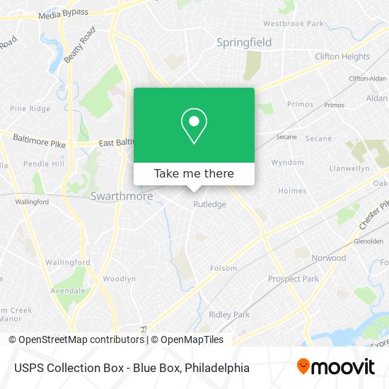 USPS Collection Box - Blue Box map