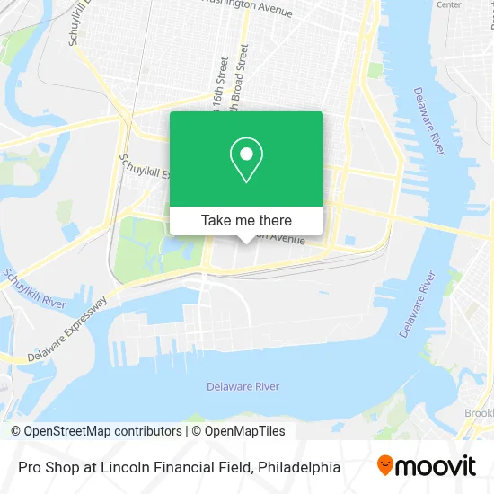 Pro Shop at Lincoln Financial Field map