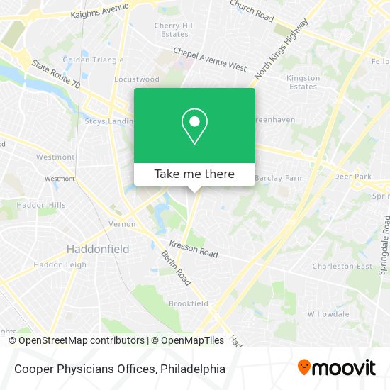 Mapa de Cooper Physicians Offices