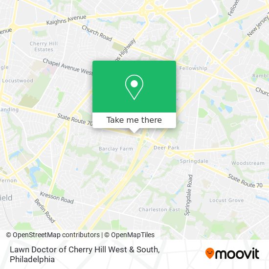 Lawn Doctor of Cherry Hill West & South map