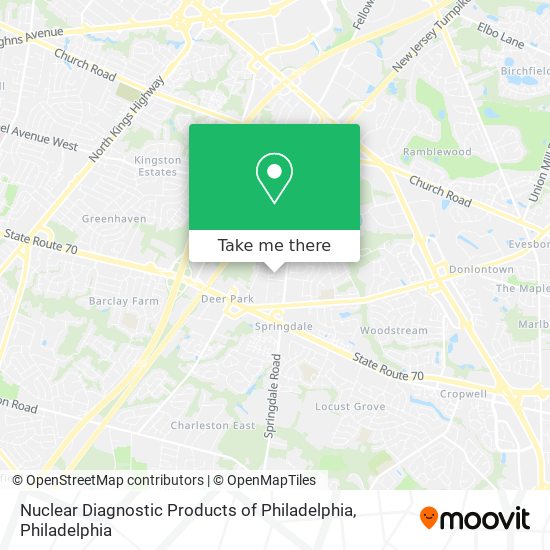 Nuclear Diagnostic Products of Philadelphia map