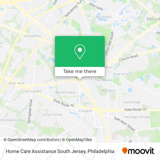 Home Care Assistance South Jersey map