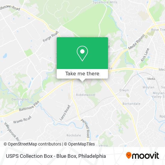 Mapa de USPS Collection Box - Blue Box