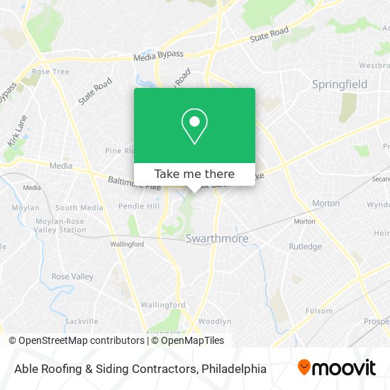 Able Roofing & Siding Contractors map