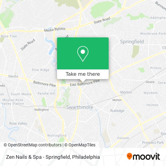 Mapa de Zen Nails & Spa - Springfield